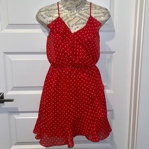 Forever 21 Ruffle Wrap Polkadot Mini Dress